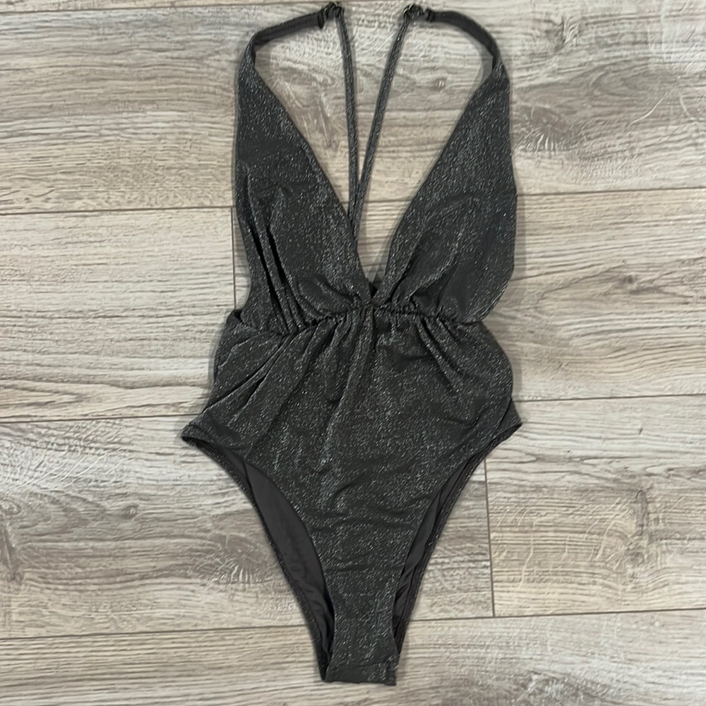 Metallic one piece bathing suit